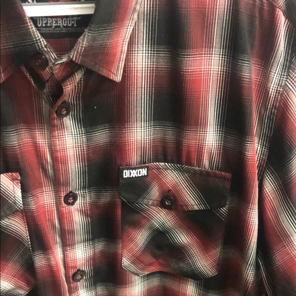 DIXXON “The Uppercut”Red and Black Casual Button Down Shirt - Picture 3 of 7